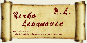 Mirko Lepanović vizit kartica